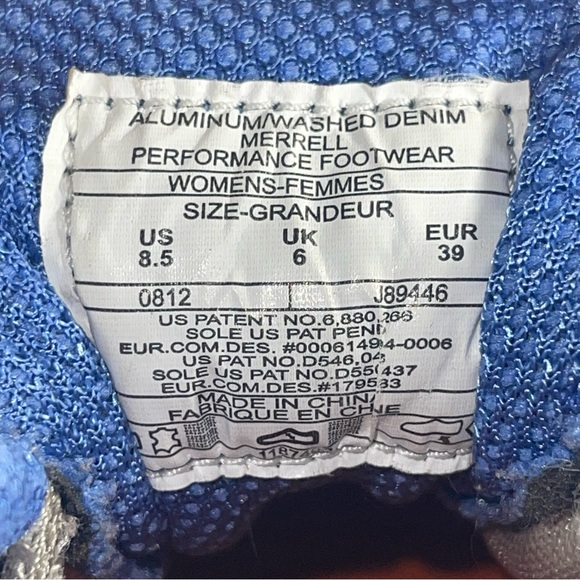 Merrell Siren Sport Hiking Aluminum/Washed Denim J89446 Womens Size 8.5 - Picture 8 of 8